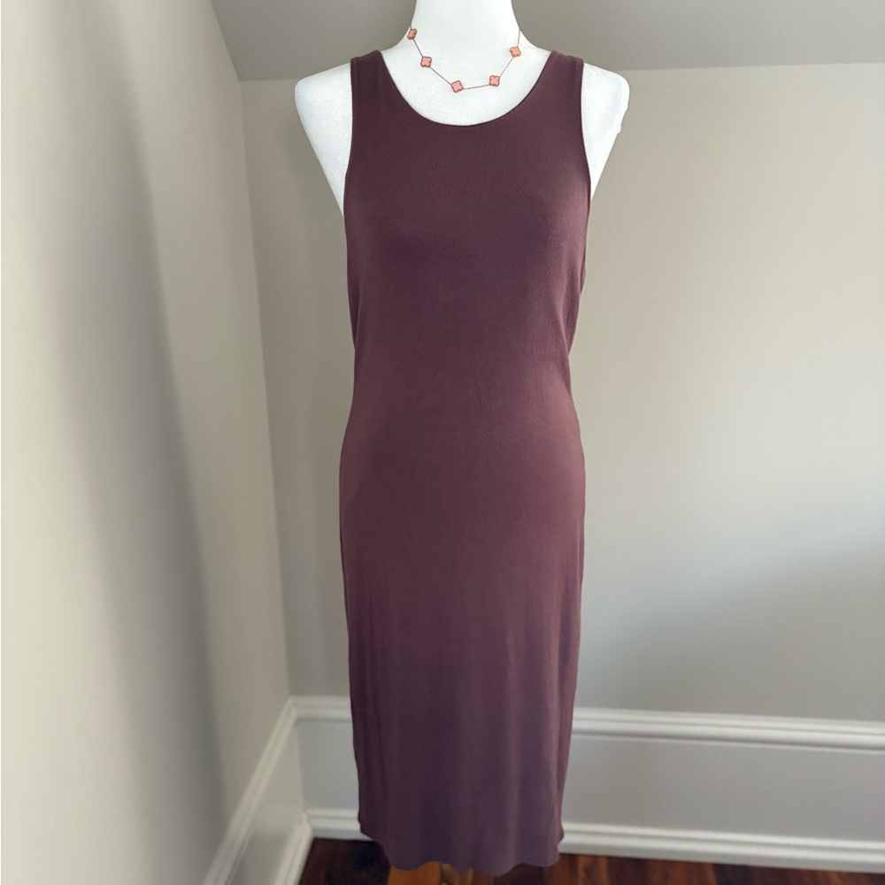 American Dream Sleeveless Midi Dress in brown